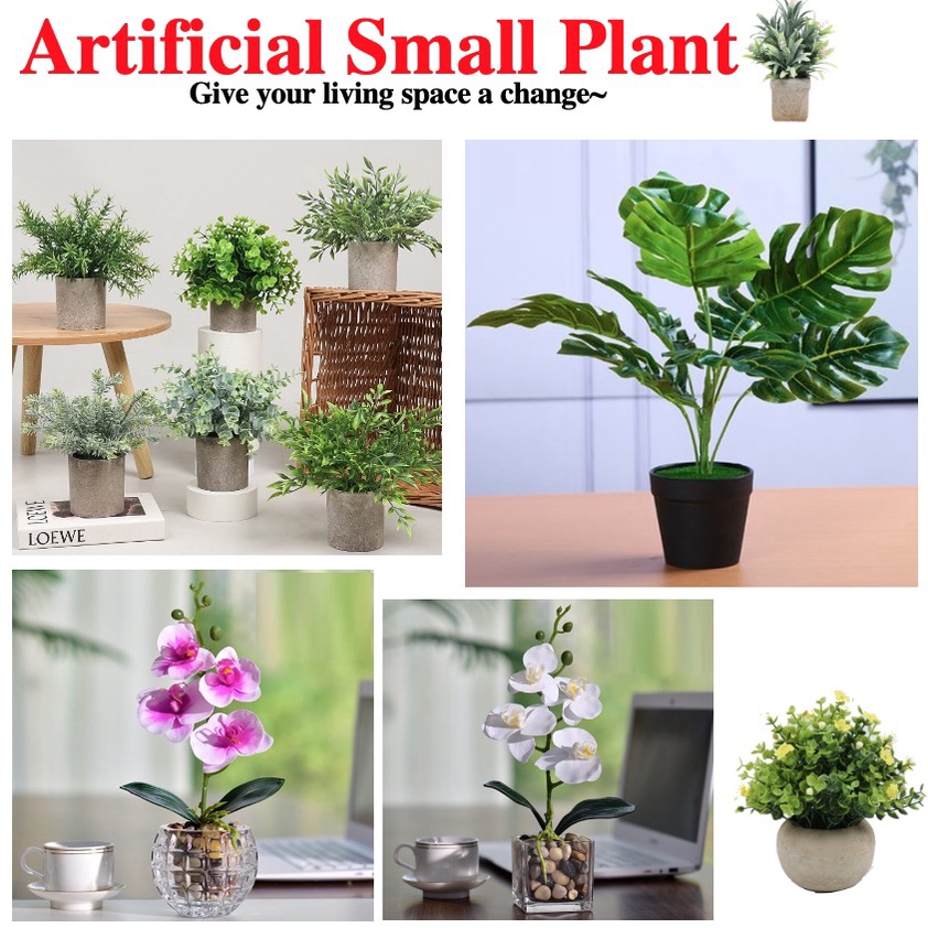 [SG SELLER] Small Artificial Plants With Pots Small Office Table Plant