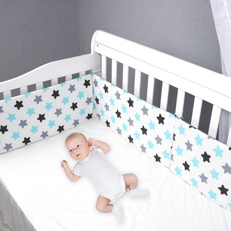 Cotton Crib Bumper Pads Removable Washable Crib Bed Protector