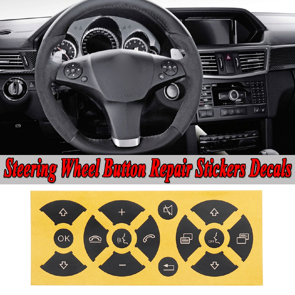 Steering Wheel Button Repair Stickers Decals Matte Black Fits For Mercedes Benz Shopee Singapore