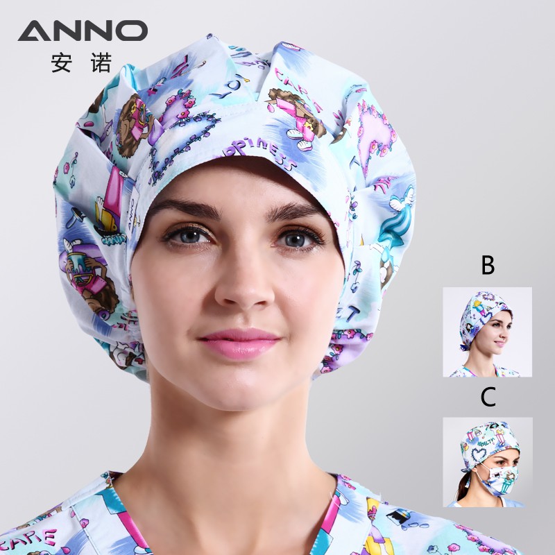 Anno Bouffant Medical Women Men Scrub Caps Cotton Surgical Hat