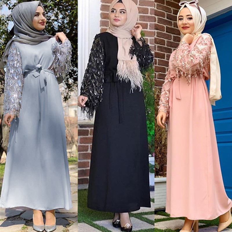 glitter dress muslimah