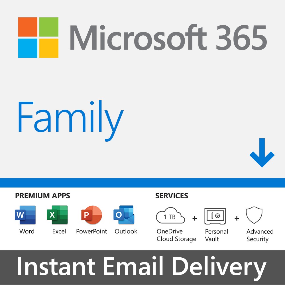 Microsoft 365 Family 1 Year Subscription INSTANT DELIVERY Shopee Singapore