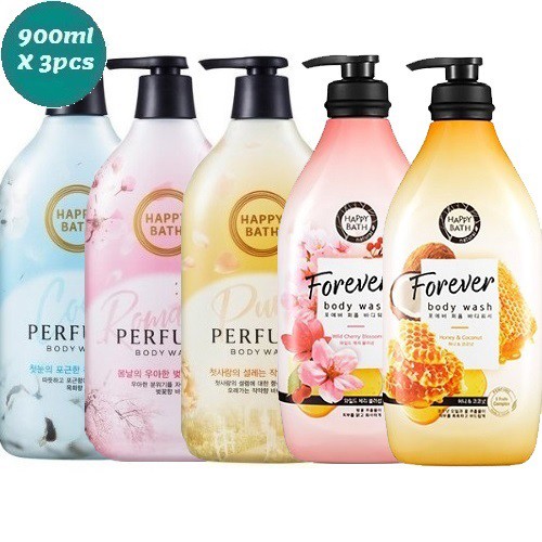 Korea Happy Bath Perfume Series Body Wash 900ml x 3pcs Shopee Singapore