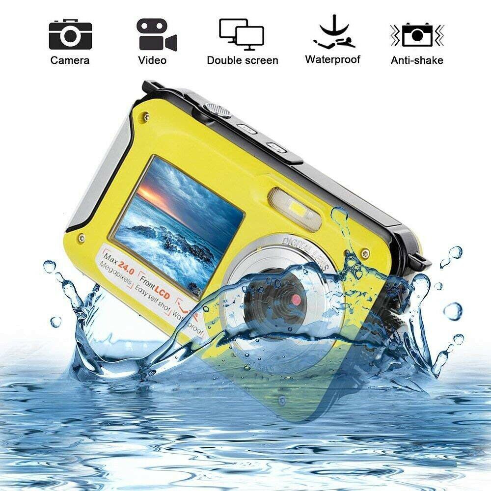 Waterproof Digital Camera Full HD Underwater Camera 24 MP Video Recorder Selfie Dual Screen DV Recording Camera