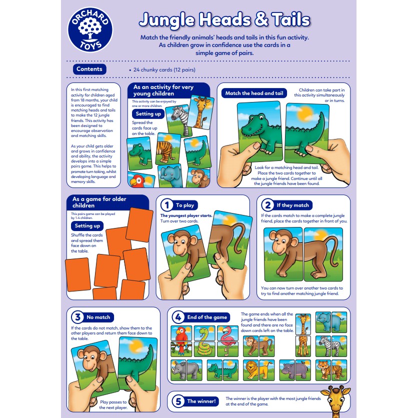 orchard toys jungle heads and tails