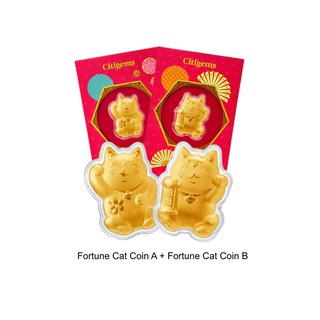 Image of Citigems 999 Pure Gold 0.2g Fortune Cat Golden Treasure