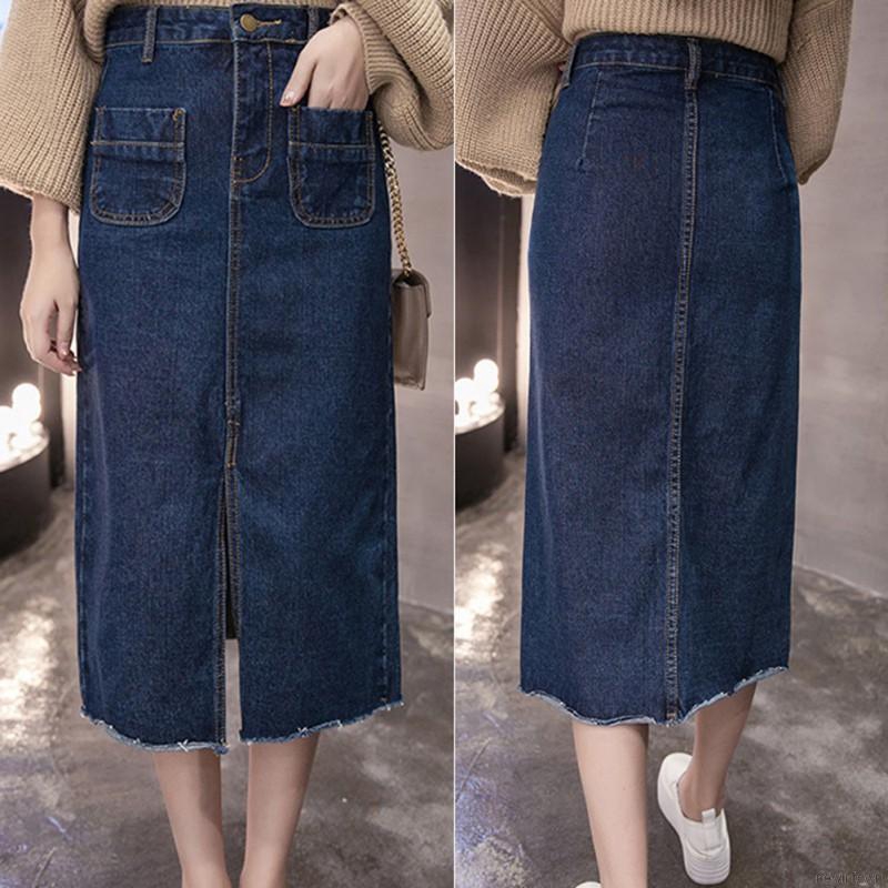 long tight denim skirt