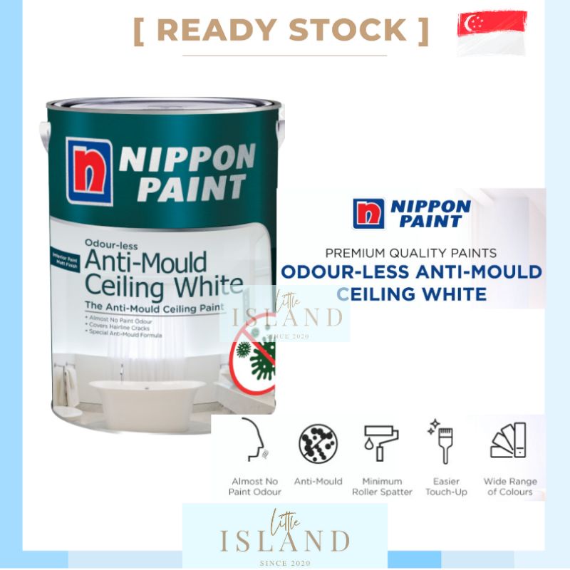 Nippon Paint Odour Less Anti Mould Ceiling White Paint 1L 5L Shopee Singapore
