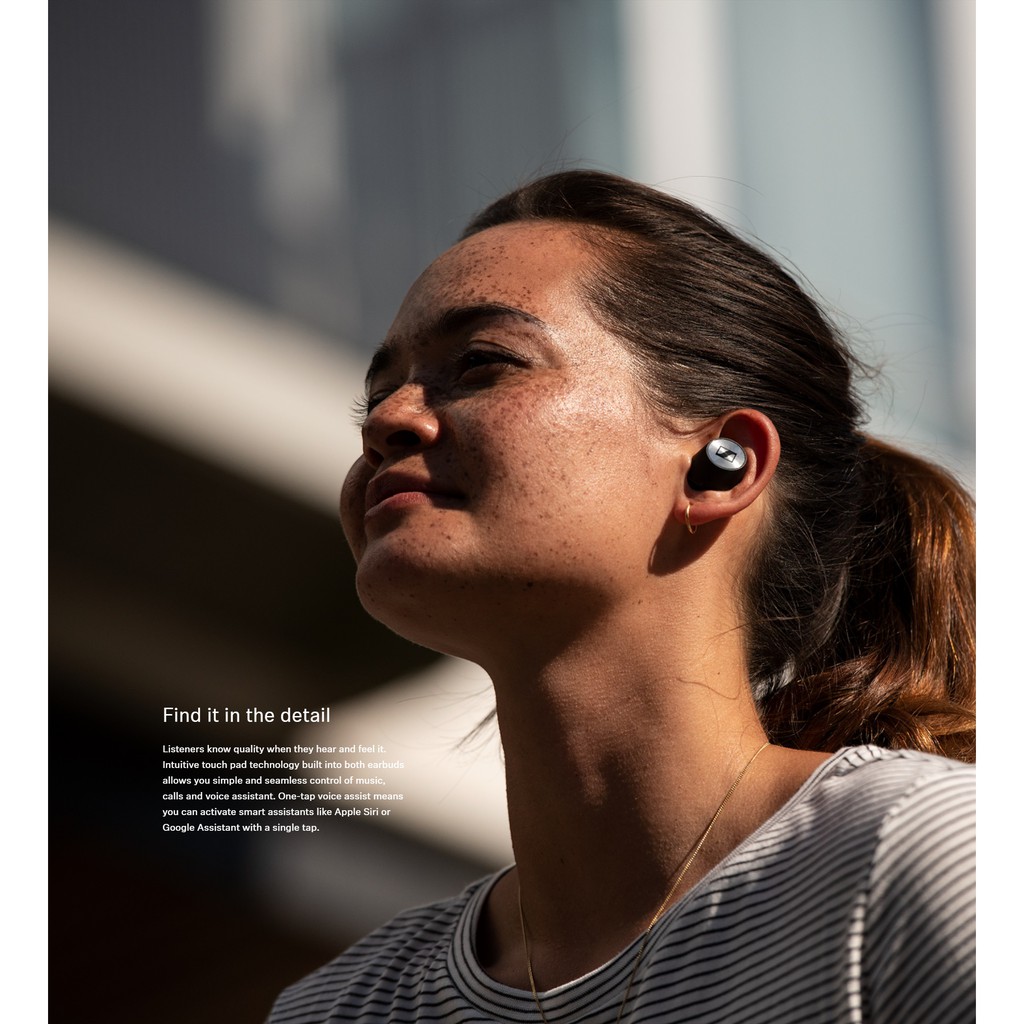 sennheiser momentum true wireless bluetooth earbuds with fingertip touch control