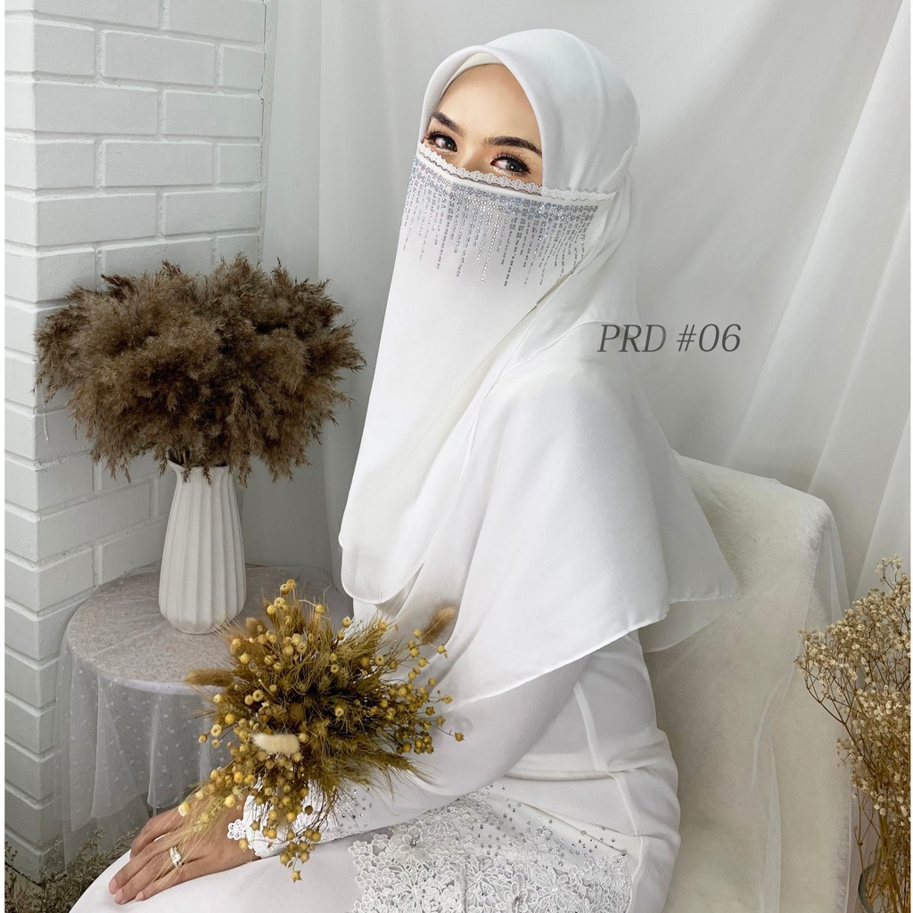Purdah Nikah 1 Layer Purdah Akad White Container Lace Purdah Diamond Purdah Purdah Shopee Singapore