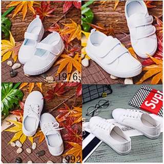 SG Local Stock Ship out in 24Hrs White School Shoes for Boys and Girls 26# to 33# / 36# to 38#