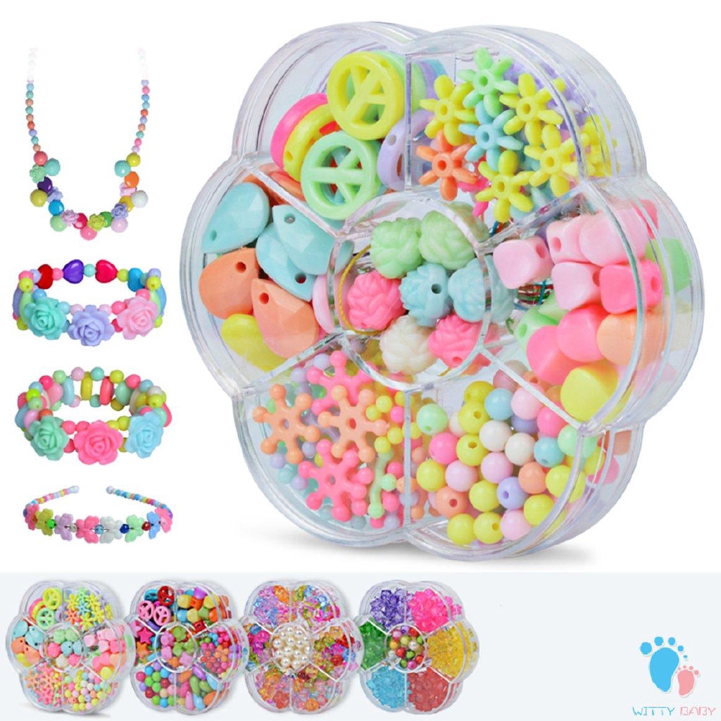 【Witty】7 Girds Kids Girls DIY Toys String Beads Plum Blossom Box Set ...