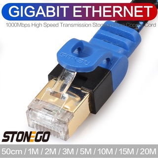 Cat 7 Ethernet Cable, 600MHz High-speed Data Transfer Internet Cable RJ45 Cat7 Network LAN Cable Flat Nylon Braided Cord Stonego Computer Accessories for PC Laptop Modem Switch Router Printer TV Game Station