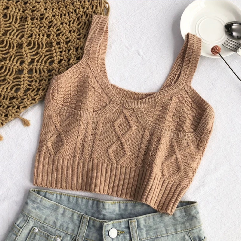 knitted vest crop top