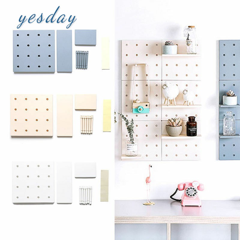 Plastic Hole Plate Kitchen Bedroom Partition Wall Mount Storage