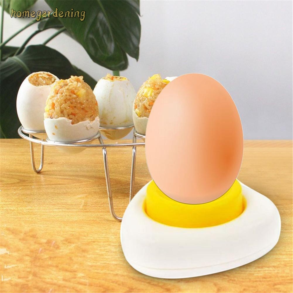Simple and Easy Egg Hole Puncher White Hard Boiled Egg Piercer with Safety Lock Feature 