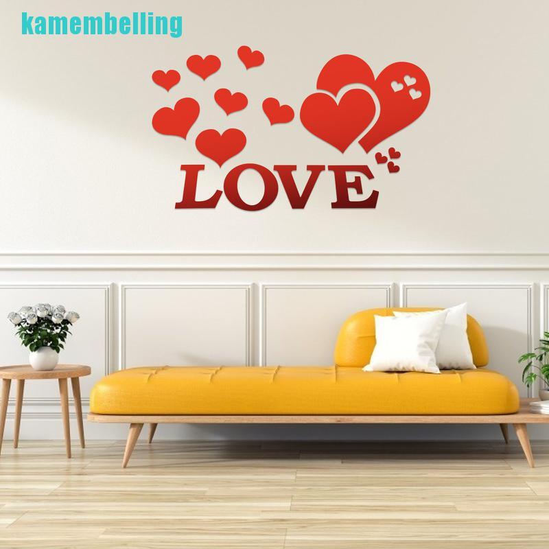 Ger 3d Mirror Wall Stickers Love Letter, Love Mirrored Wall Letters