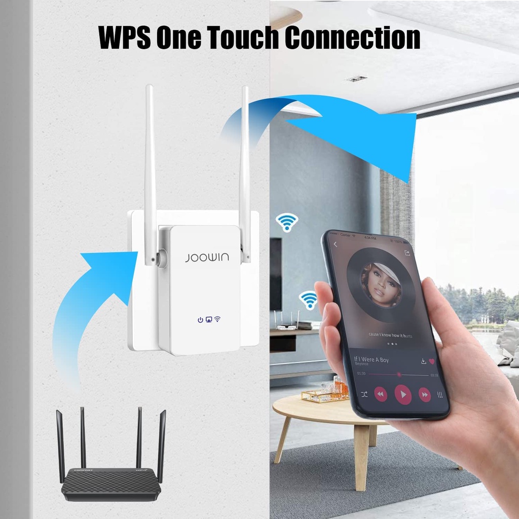 JOOWIN 300Mbps WiFi Booster Range Extender WiFi Repeater 2.4GHz ...