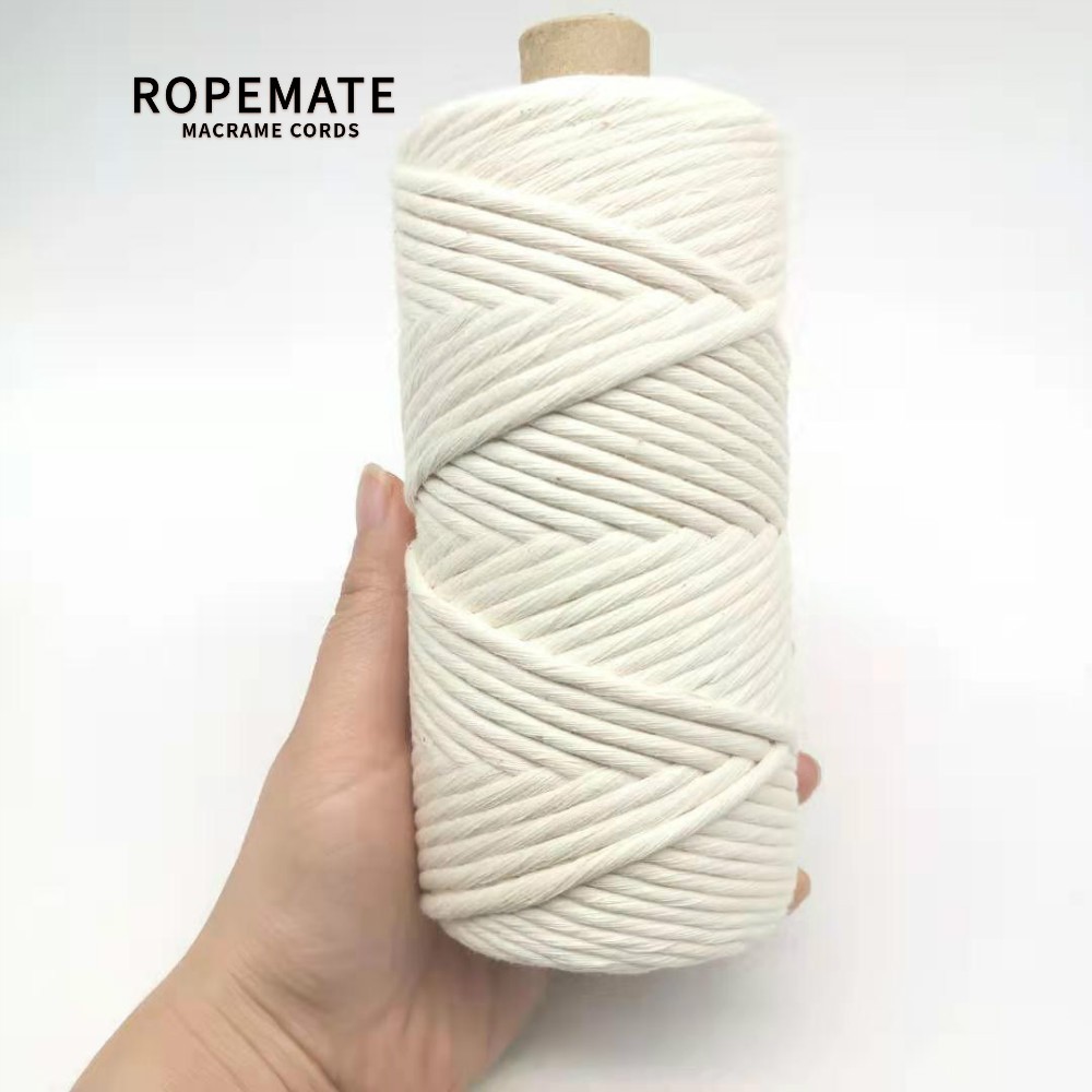 3mm premium single strand natural white cotton rope 100m/roll macrame