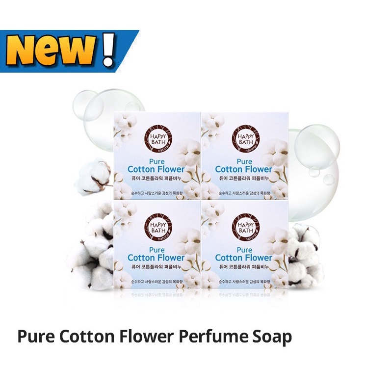 Happy Bath Pure Cotton Flower Perfume Soap 100gx2pcs| Deep moisturizing  Shower & Bodywash|Beauty & Personal Care|Smoove1 | Shopee Singapore