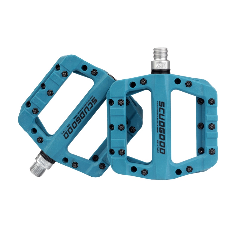 blue mtb flat pedals