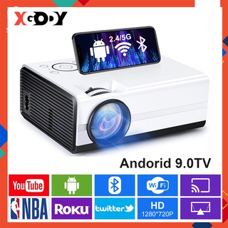 【Fast delivery】Android 9.0 Projector 2022 NEW Bluetooth WiFi Projector 1080p HD 6000Lumens Wireless Portable Projector Smartphone Screen Sync