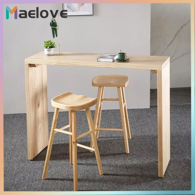 Bar table All solid wood bar table long table nallow table home wall