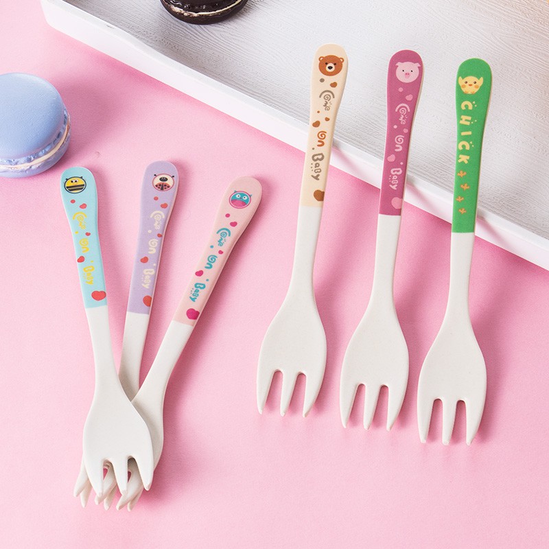 [Bamboo fiber] Japanese children's rice spoon soup spoon fork baby long