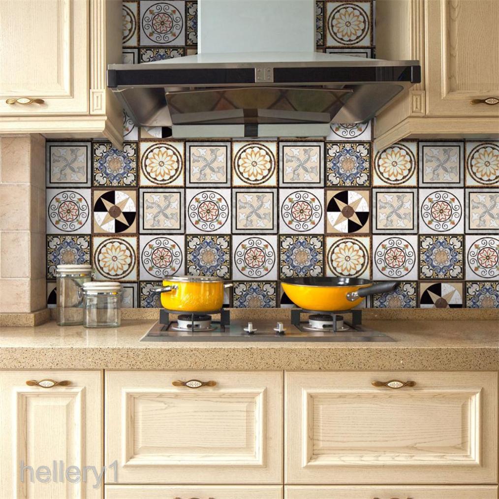 Bohemia Style Mosaic Wall Tiles Stickers Kitchen Bathroom Tile Decals Home Shopee Singapore