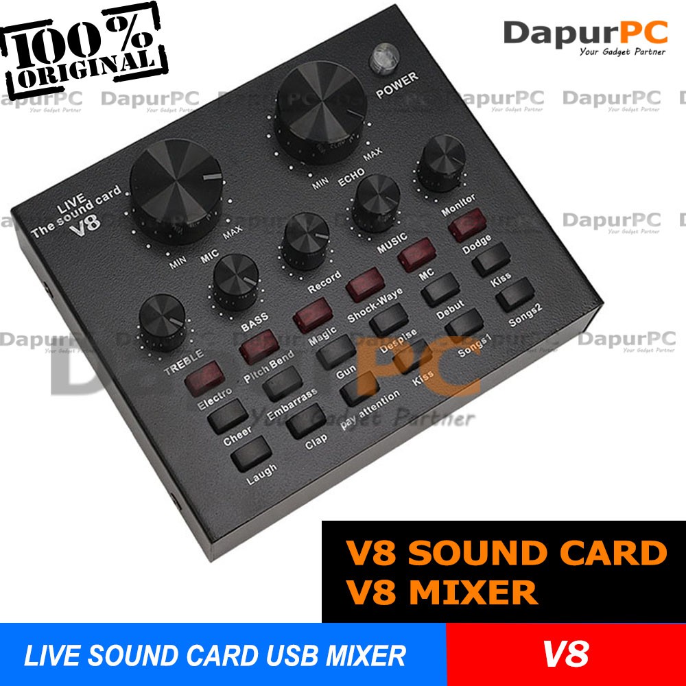 V8 The Live External Audio Soundcard USB MIXER Broadcast Shopee Singapore