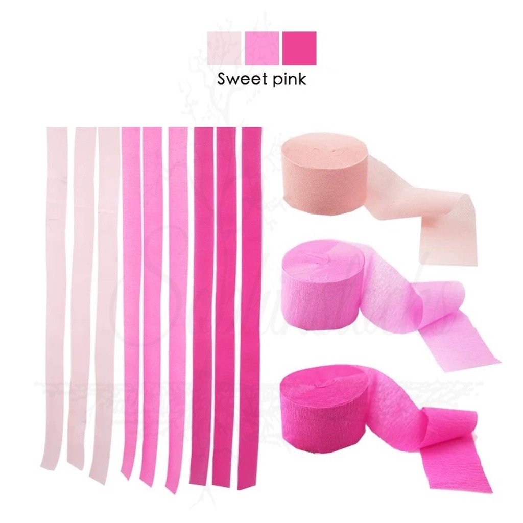 [SG] Value set 23m Crepe paper backdrop Sweet Pink Shopee Singapore