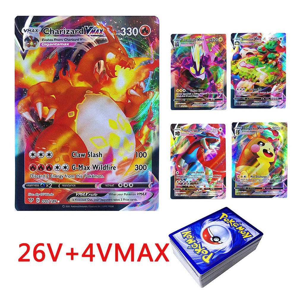 30pcs Pokemon Cards V Vmax Shining Card English Sword Shield Booster Box Collection Trading Game Card For Childer Kids T Shopee Singapore