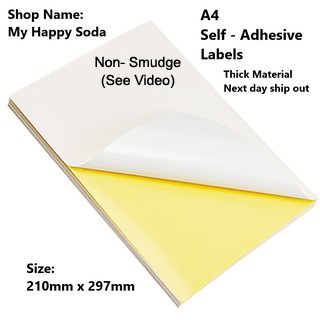 【Local Ready Stock】50/100pcs A4 Quality Self Adhesive Label Printing Waybill Sticker Paper for Inkjet Printers #1