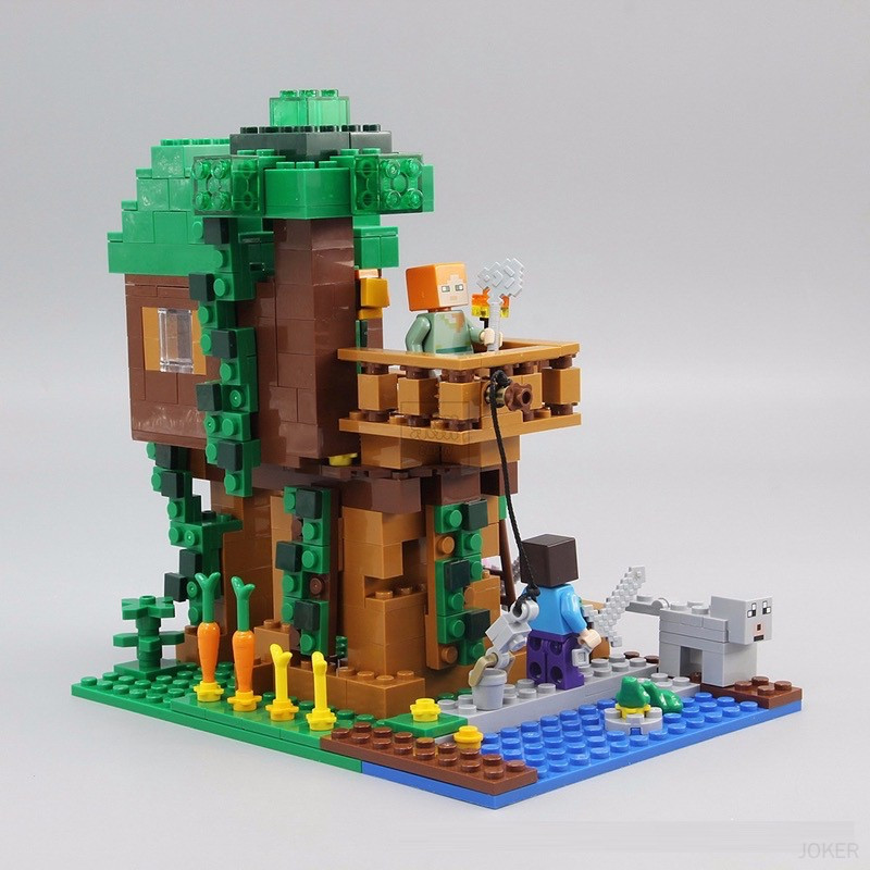 Minecraft Lego Compatible Village Tree House Building Block Toys