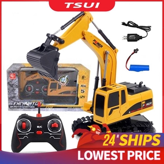 RC Car Remote Control Excavator Engineering Vehicle Bulldozer Excavator Alloy Toy 6 Channel Gifts RC Excavators Truck Parts Truck