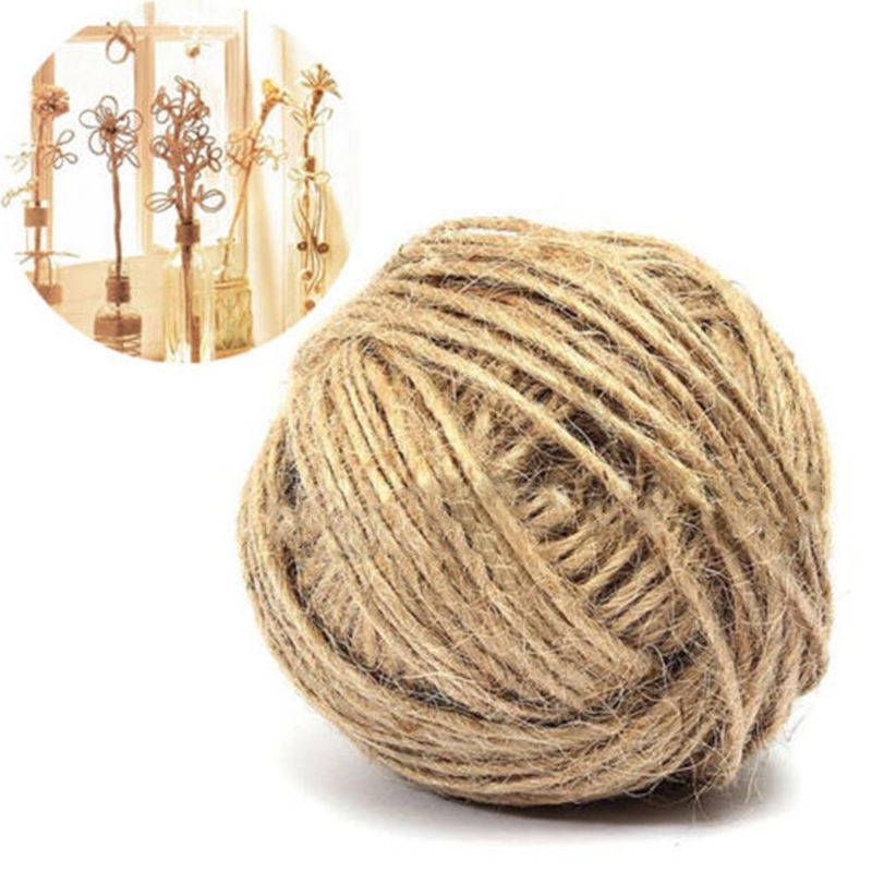 100m 1mm Natural Brown Jute Hemp Rope Twine String Cord Shank Craft ...