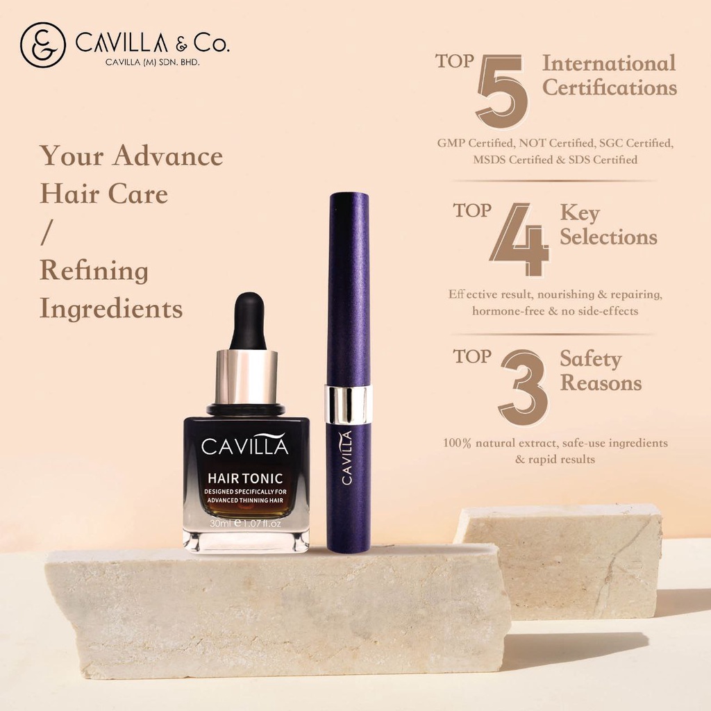 100 Authentic Cavilla Hair Tonic Hair growth Anti hair loss Activate