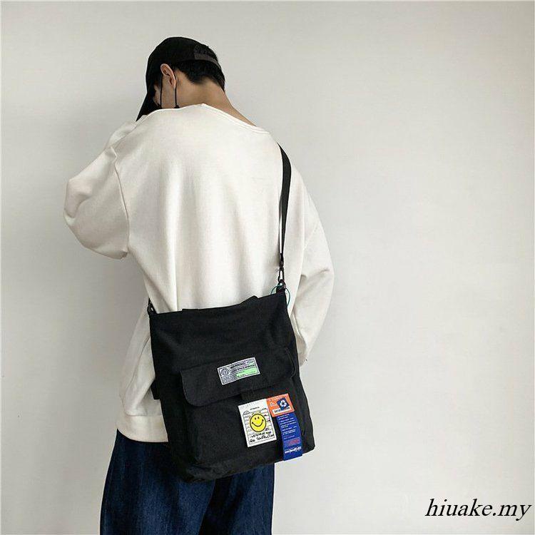 Ulzzang Korean Fashion Big Capacity Men Tote Bag Canvas bag male