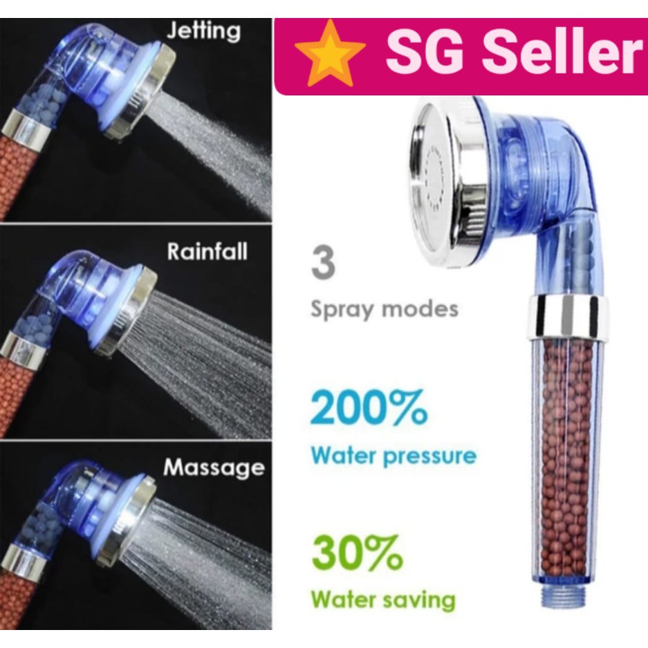 SG ⭐ 3 Modes Jetting Shower Head Bathroom High Pressure Water Handheld Filter SPA Shower Heads