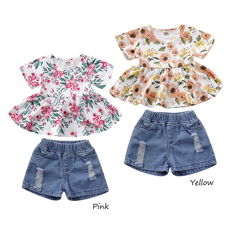 baby girl jeans shorts set