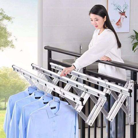 Wall Mounted Retractable Clothes Drying, Outdoor Clothes Hanger Rack