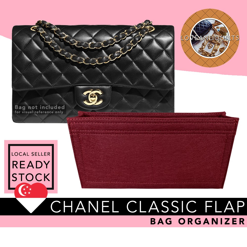 SG]❤️ Chanel Classic Flap Bag Organizer bag Insert bag Shaper | Quality  Felt Bag Organiser | Shopee Singapore