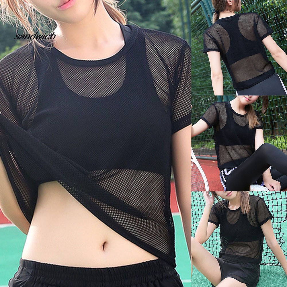 mesh sheer crop top