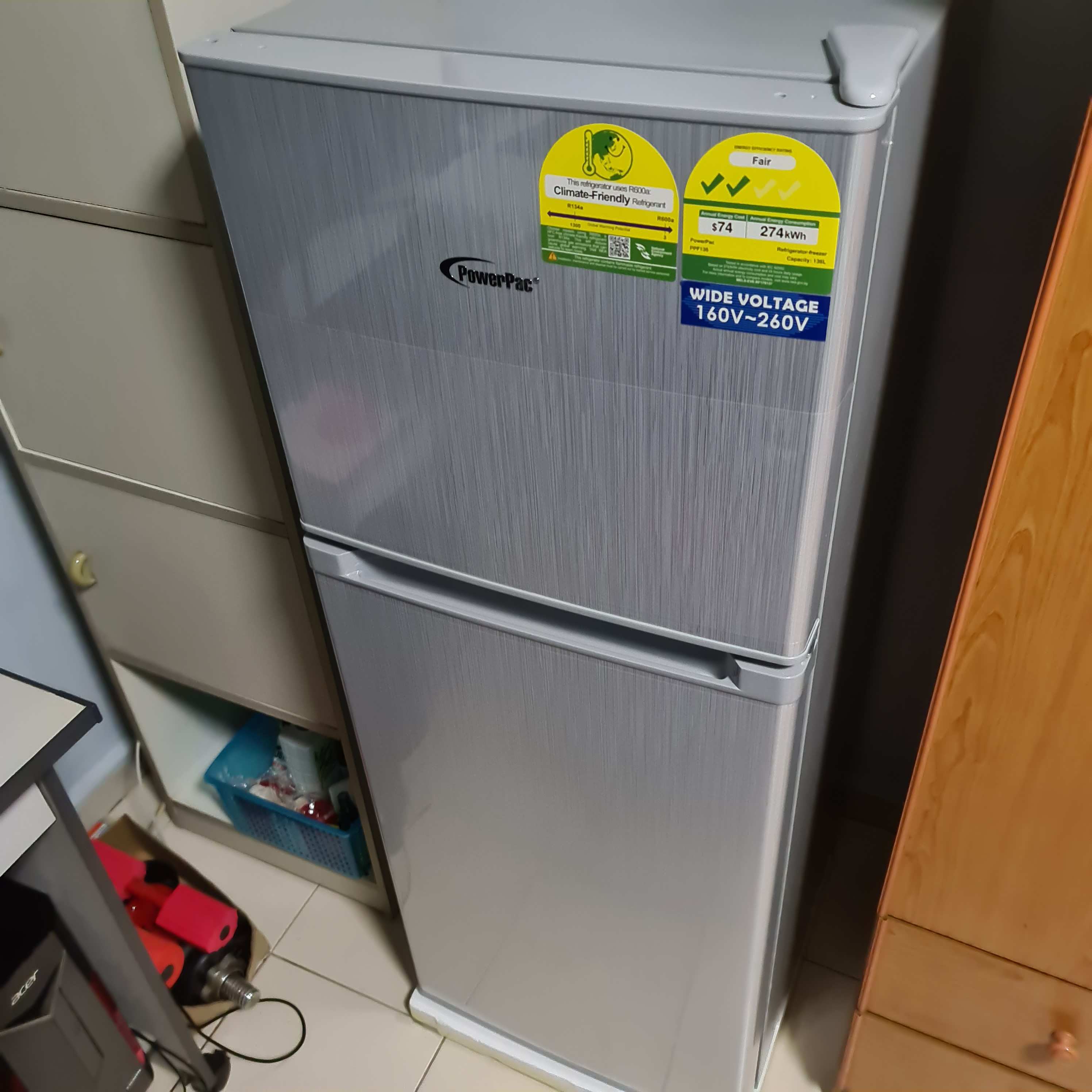 PowerPac 136L 2 Door Bar Fridge with Freezer (PPF136) Shopee Singapore