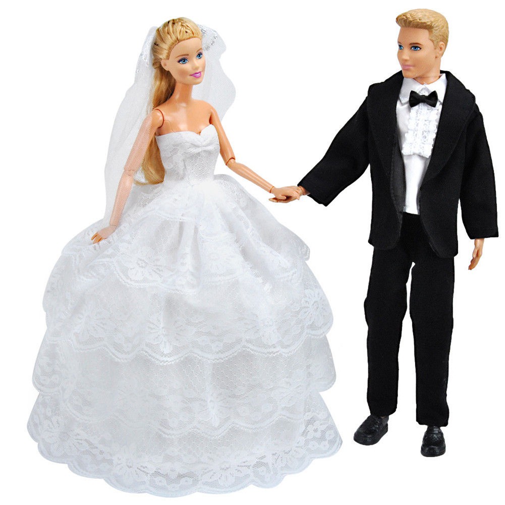 Uitgaan van Reductor gemakkelijk Outfit Barbie For Gown Suit Wedding Dress Formal Clothes Ken Doll gXnc |  Shopee Singapore