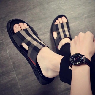 2022 New Style Street Wear Slippers Men's Sandals Summer Outdoor Korean Style Social Guy Influencer Flip Flops Anti-Slip