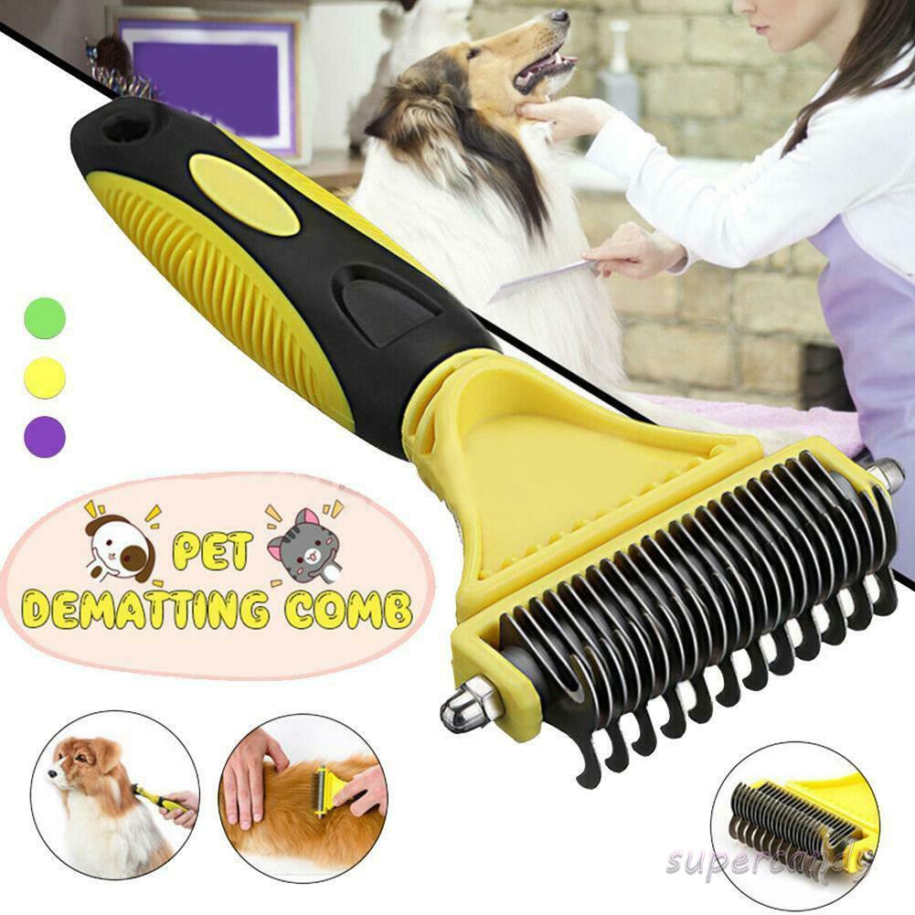BicycleStore Pet Grooming Rake 3 in 1 Dog Grooming Comb Cat Shedding Brush Pet Hair Comb Tangles Removing 
