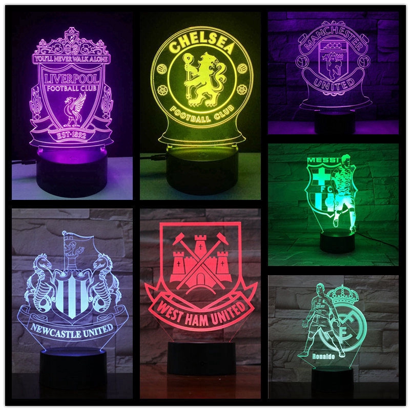 Liverpool Chelsea Manchester Arsenal 3d Night Light Fa Football Club Bedside Table Lamp Bedroom Decor Gift For Boys Shopee Singapore