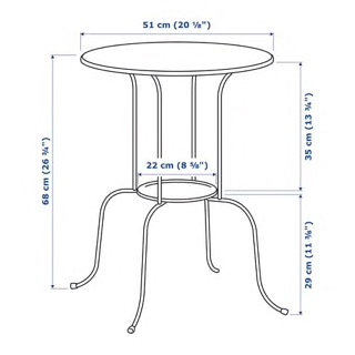 hot meja  hiasan  side table IKEA  lindved terbaru 4kaki 