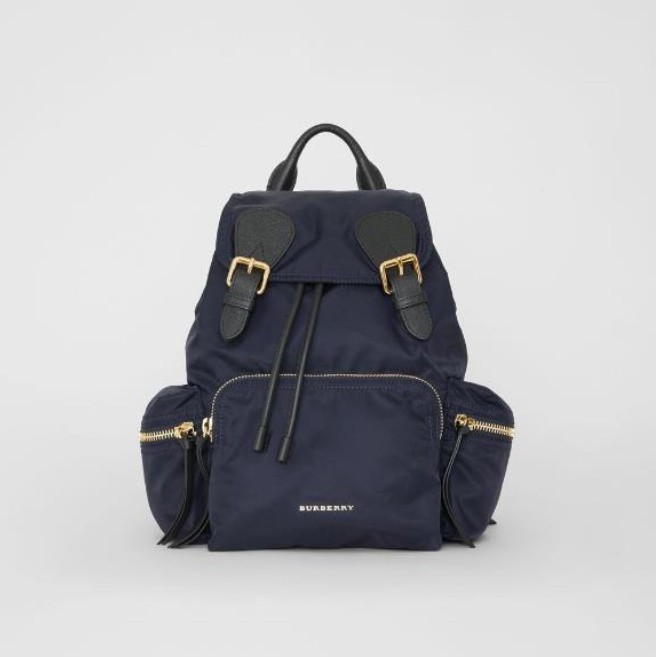 blue burberry backpack